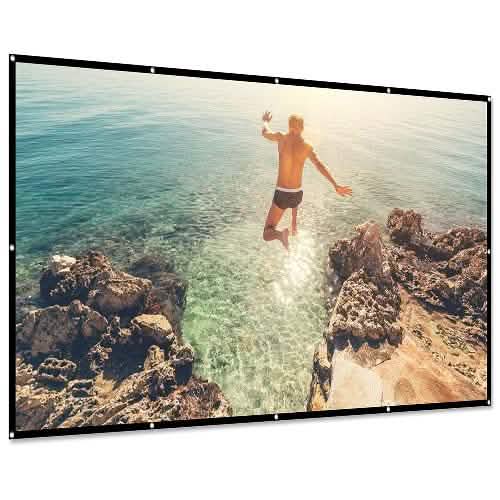 16:9 Foldable Projector Screen Anti-Crease Wall Mounted 150