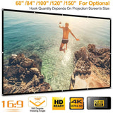 16:9 Foldable Projector Screen Anti-Crease Wall Mounted TV & Video - Tophatter Daily Deals