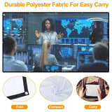 16:9 Foldable Projector Screen Anti-Crease Wall Mounted TV & Video - Tophatter Daily Deals