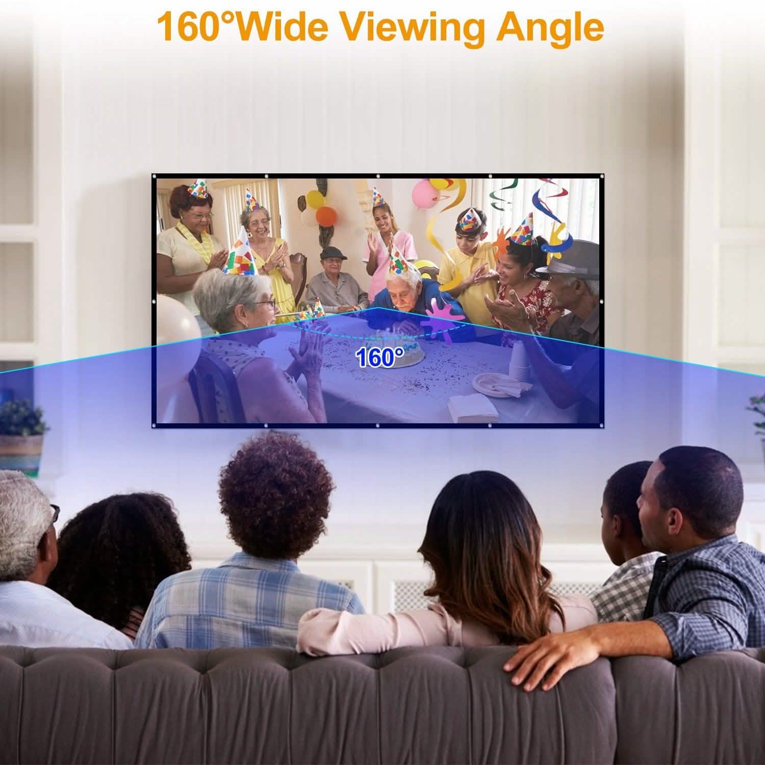 16:9 Foldable Projector Screen Anti-Crease Wall Mounted TV & Video - Tophatter Daily Deals