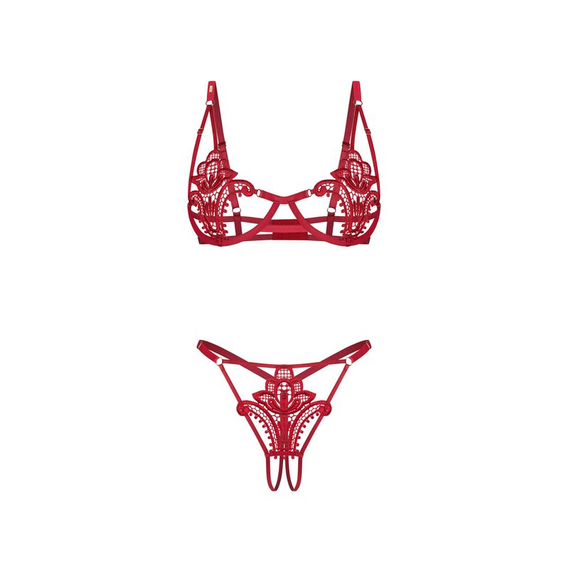 Luise Sublim New Edition – Two-Piece Lace Bra and Crotchless Panty Set > Clothes > Bra Sets - Tophatter Daily Deals