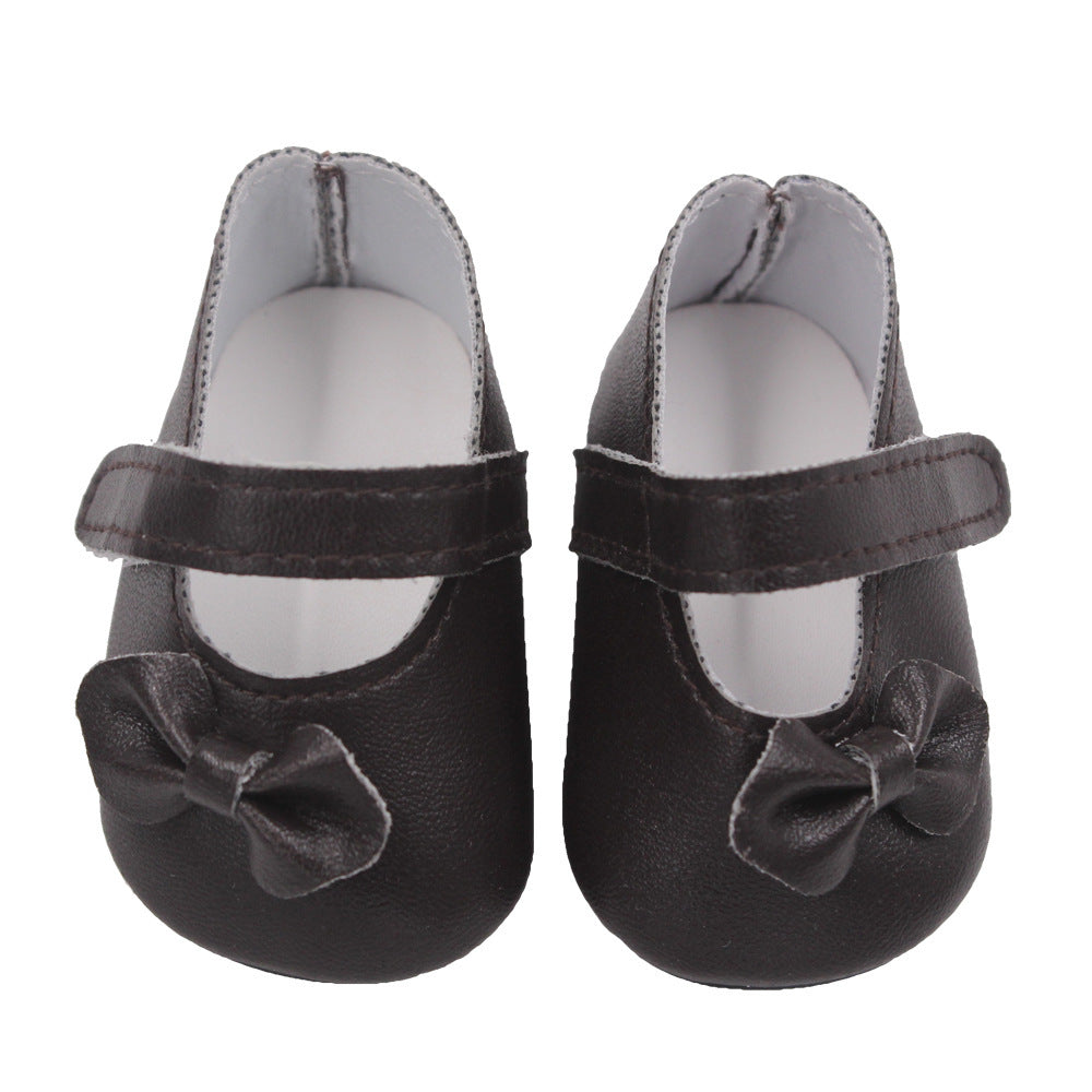 18 Inch American Girl Doll Shoes Solid Color Bow Shoes Black 18 inches 0 - Tophatter Daily Deals