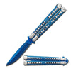 Swift Blue Balisong Two-Tone Titanium Coated Butterfly Knife - TOPHATTER'S ARMORY DEALS Collectible Weapons - Tophatter Daily Deals