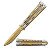 Swift Golden Balisong Two-Tone Titanium Coated Butterfly Knife - TOPHATTER'S ARMORY DEALS Collectible Weapons - Tophatter Daily Deals