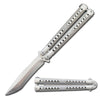 Tactical Silver Balisong Two-Tone Titanium Coated Butterfly Knife - TOPHATTER'S ARMORY DEALS Collectible Weapons - Tophatter Daily Deals