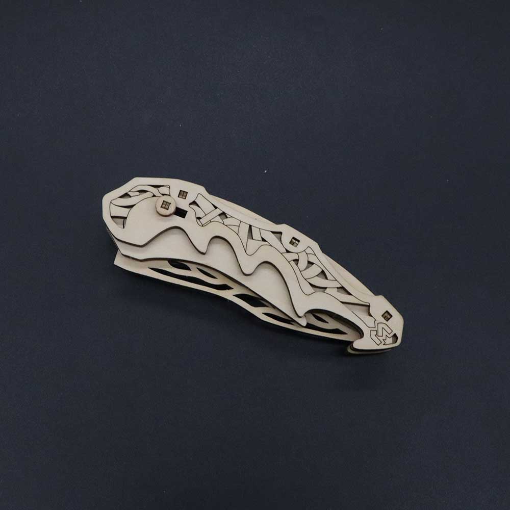 3D Folding Knife Puzzle Wooden Model Kit - Tophatter Daily Deals