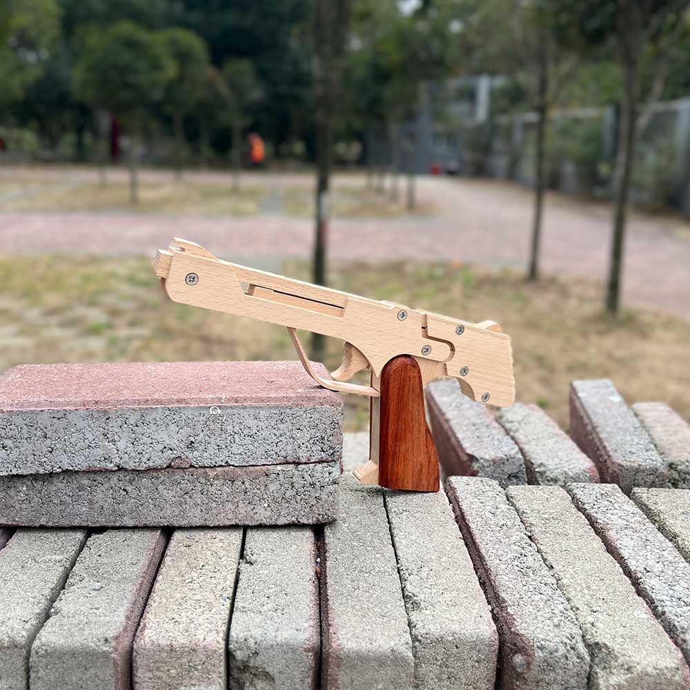 Wooden Assembled Flying Eagle Solid Wood Pistol - Tophatter Daily Deals