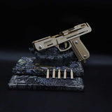 Assembled Wooden Rubber Band Gun Pistol Model Kit With Wooden bullets - Tophatter Daily Deals