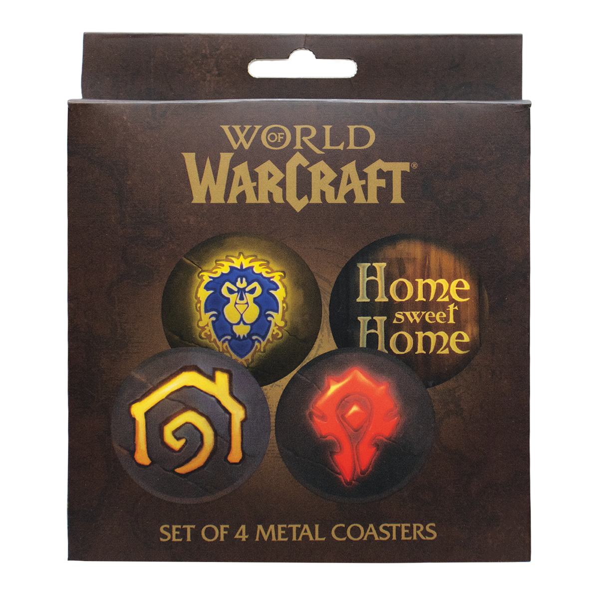 World of Warcraft - Set of Four Printed Metal Coasters Coaster - Tophatter Daily Deals