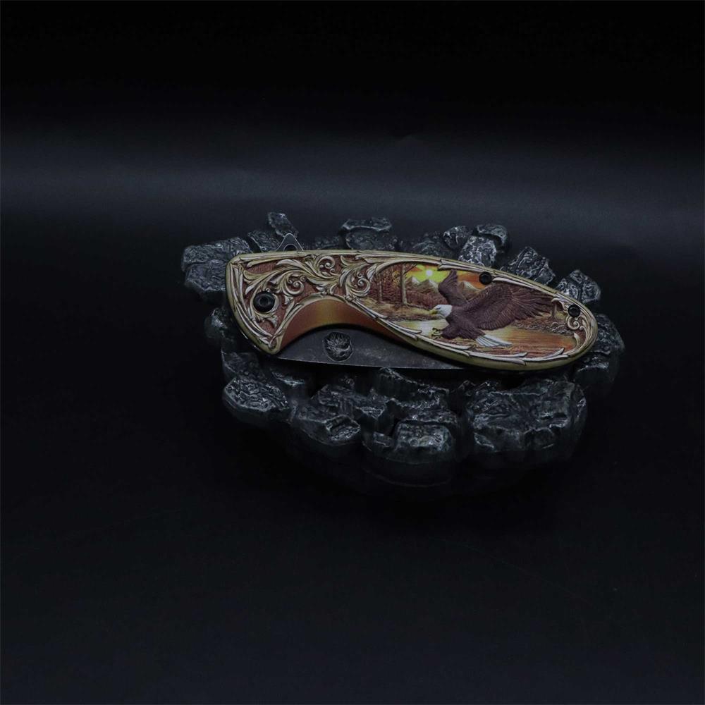 3D Sculpture Eagle Relief Folding Knife - Tophatter Daily Deals