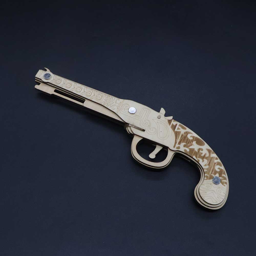 Assembled Firelock Wooden Rubber Band Gun Model Kit - Tophatter Daily Deals