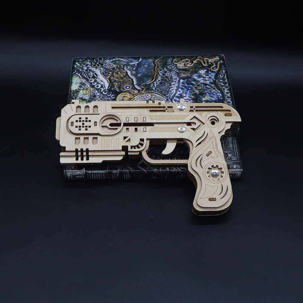 3D Wooden Kit Training Dragon Rubber Band Pistol Model Kit - Tophatter Daily Deals
