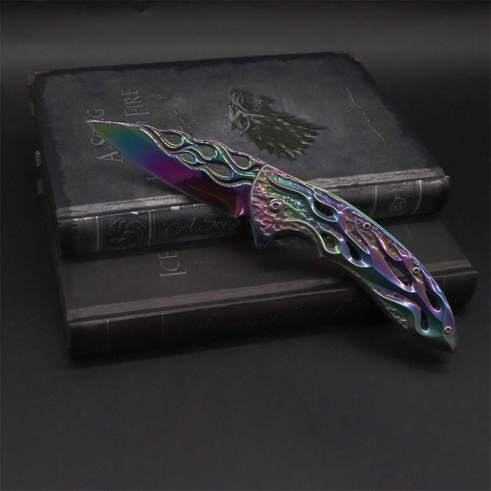 Fantastic Flame Shape Folding Knife - Tophatter Daily Deals