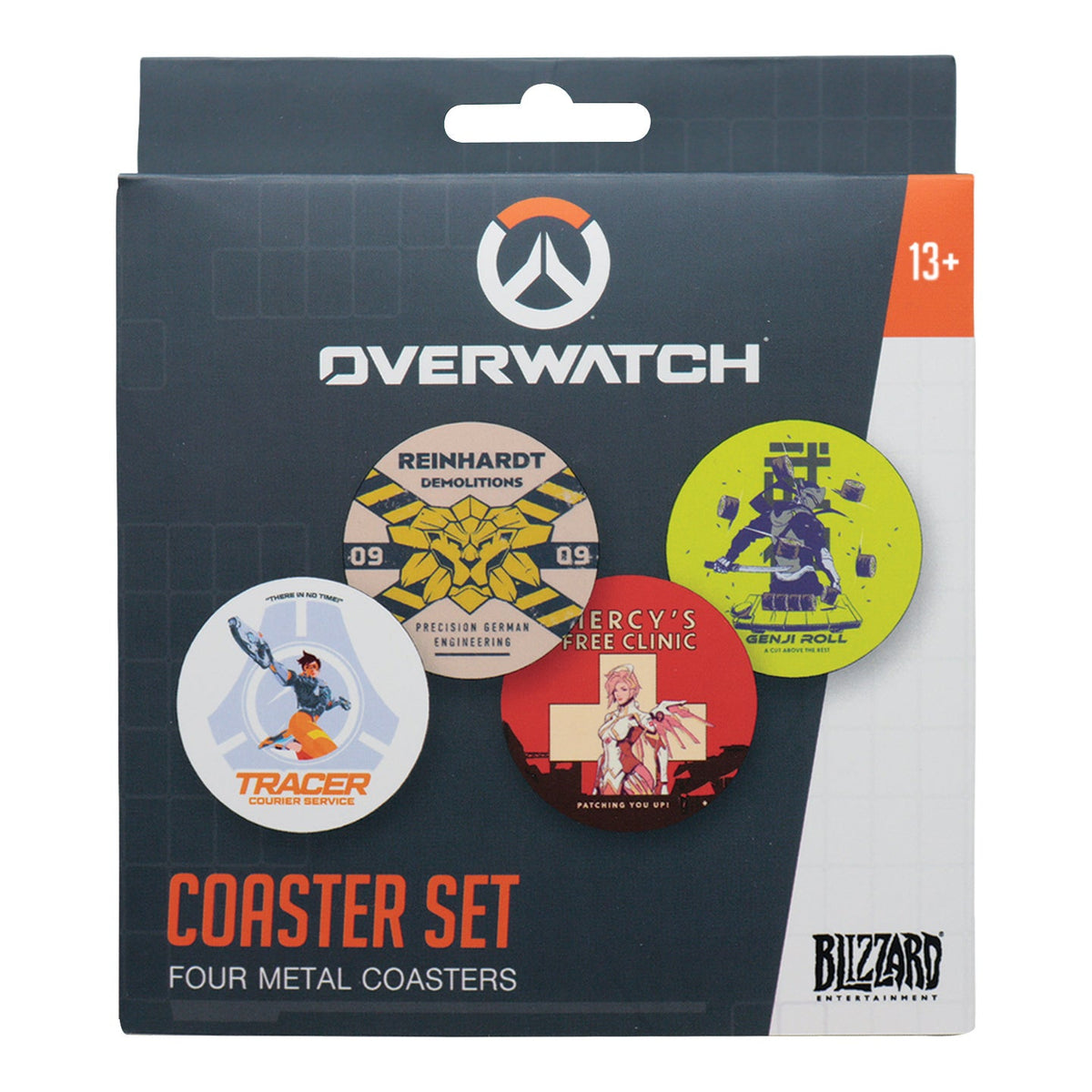 Overwatch - Set of Four Printed Metal Coasters Coaster - Tophatter Daily Deals