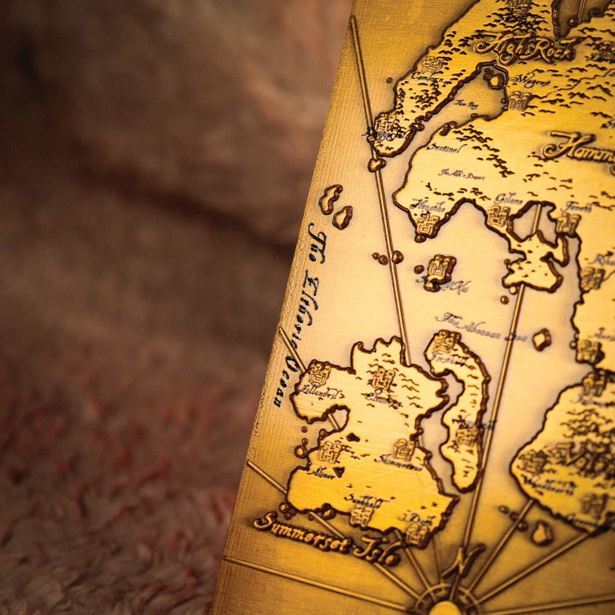 The Elder Scrolls – Limited Edition Metal Map of Tamriel Collectible - Tophatter Daily Deals