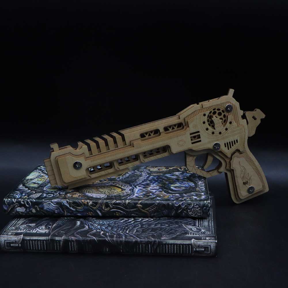 3D Gun Puzzle Wooden Rubber Band Gun Model Kit - Tophatter Daily Deals