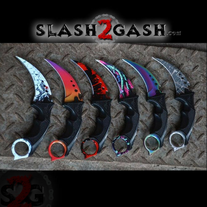 CSGO Doppler Sapphire Blue ELITE Karambit FULL TANG Tactical Neck Knife Knife-Fixed - Tophatter Daily Deals