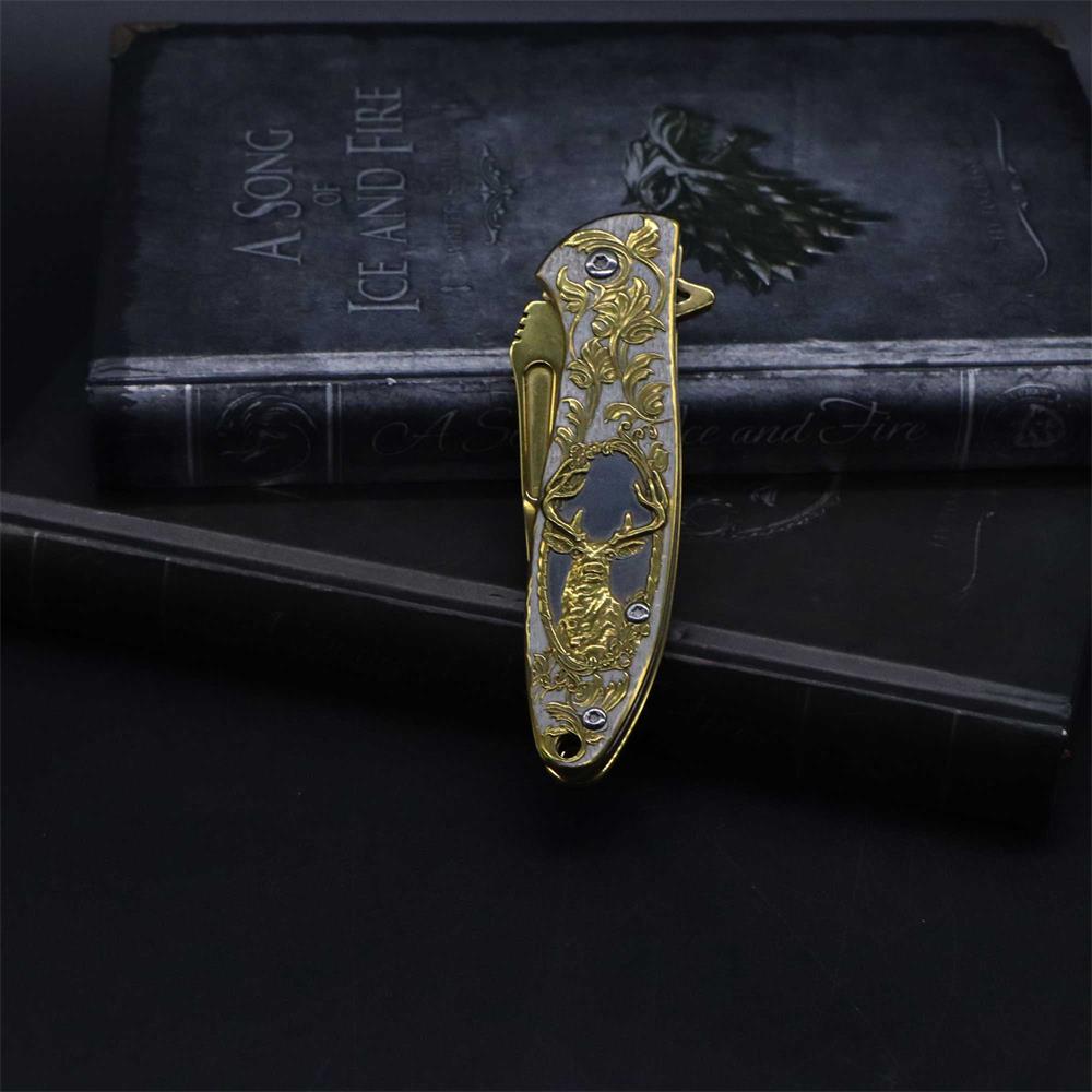 Fantastic Reindeer in the Mirror Folding Knife - Tophatter Daily Deals