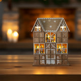 Wooden House Advent Calendar with 24 Drawers and LED Lights | Christmas Calendar Advent Calendar - Tophatter Daily Deals