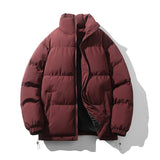 Warm Relaxed Men Down Coat - Boxy Puffer, Polyester, Urban Wine Red 3D Changing Face Moving Picture Frame - Tophatter Daily Deals