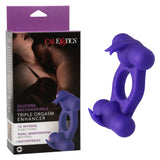 Silicone Triple Orgasm Enhancer in Purple with 12 Vibration Functions and Dual Independent Motors > Cock Ring > Vibrating - Tophatter Daily Deals
