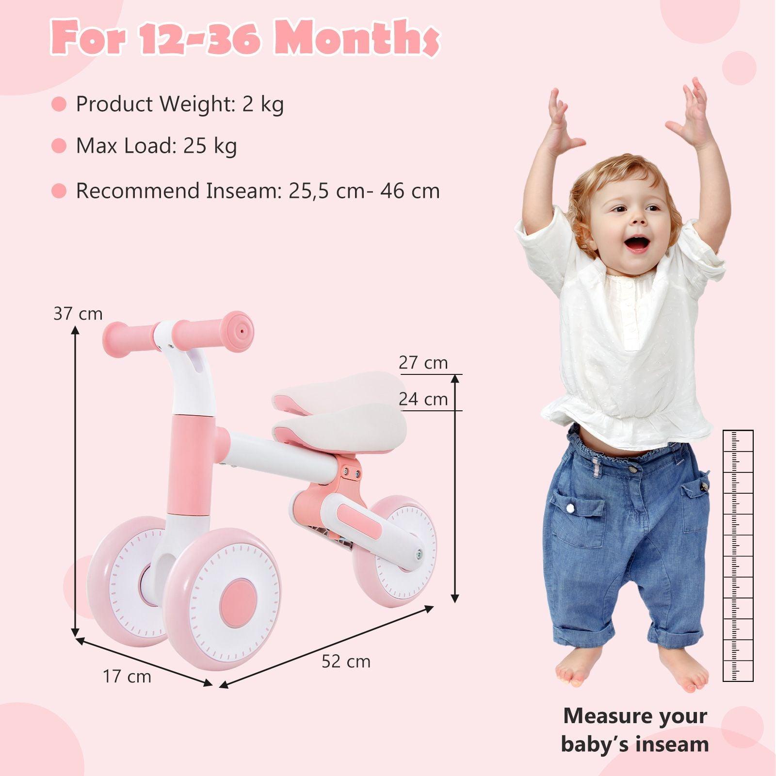 Baby Balance Bike - Toddler Walker Training Bicycle with Adjustable Seat Baby & Toddler - Tophatter Daily Deals