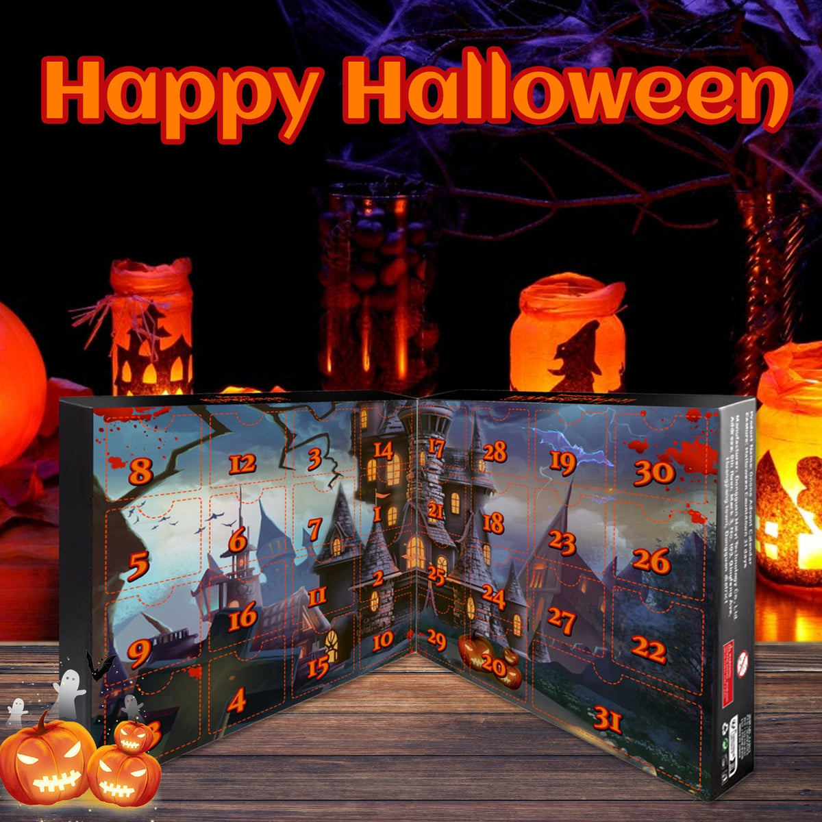 Halloween Blind Box Countdown Calendar 31 Days Kids 3D Changing Face Moving Picture Frame - Tophatter Daily Deals