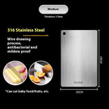 316 Stainless Steel Thickened Cutting Board Oversized Mildew-proof Household Kitchen Panel 304 Special Offer 29 X20cm Square 0 - Tophatter Daily Deals