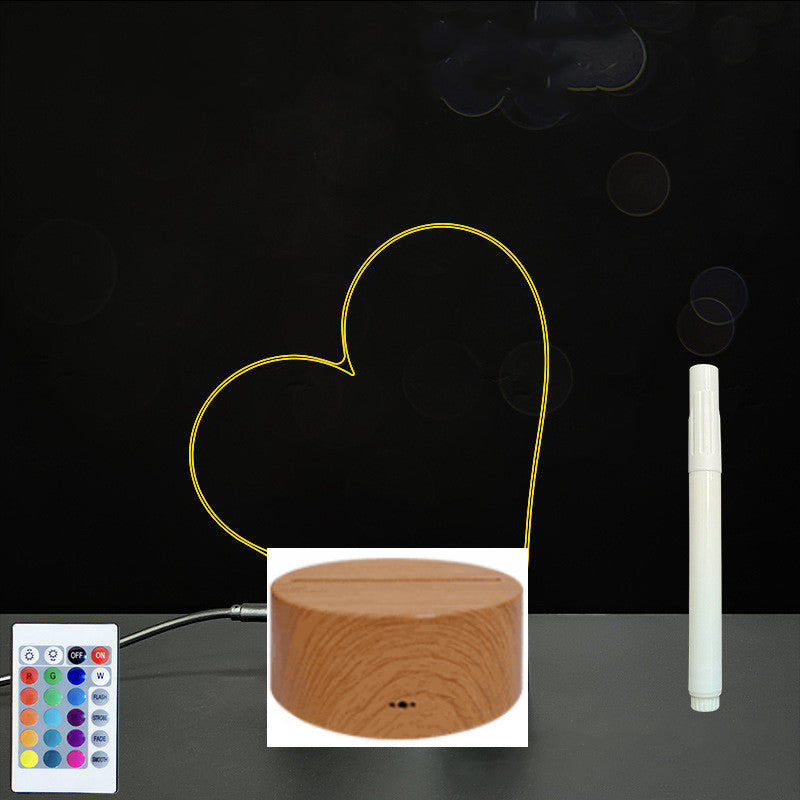 3D Acrylic Board Handwriting Message Board LED Light Style2 Wood grain B 0 - Tophatter Daily Deals