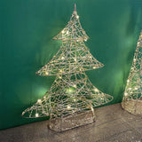 Gold Christmas Tree Light | Gold Wire LED Standing Tree Decoration - 30cm LED Light - Tophatter Daily Deals