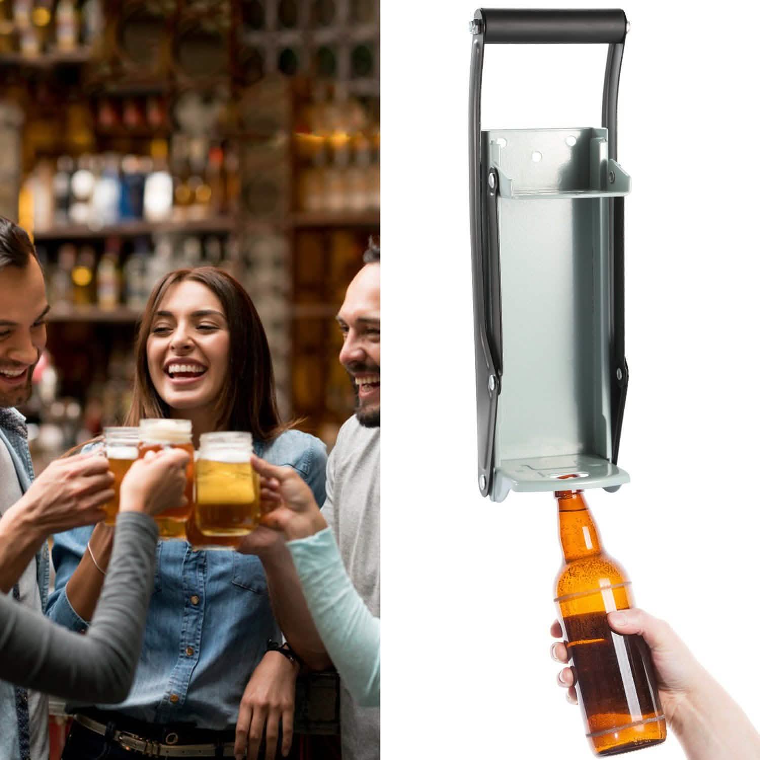 16oz Can Crusher Heavy Duty Metal with Bottle Opener Wall Mounted Kitchen Tools & Gadgets - Tophatter Daily Deals