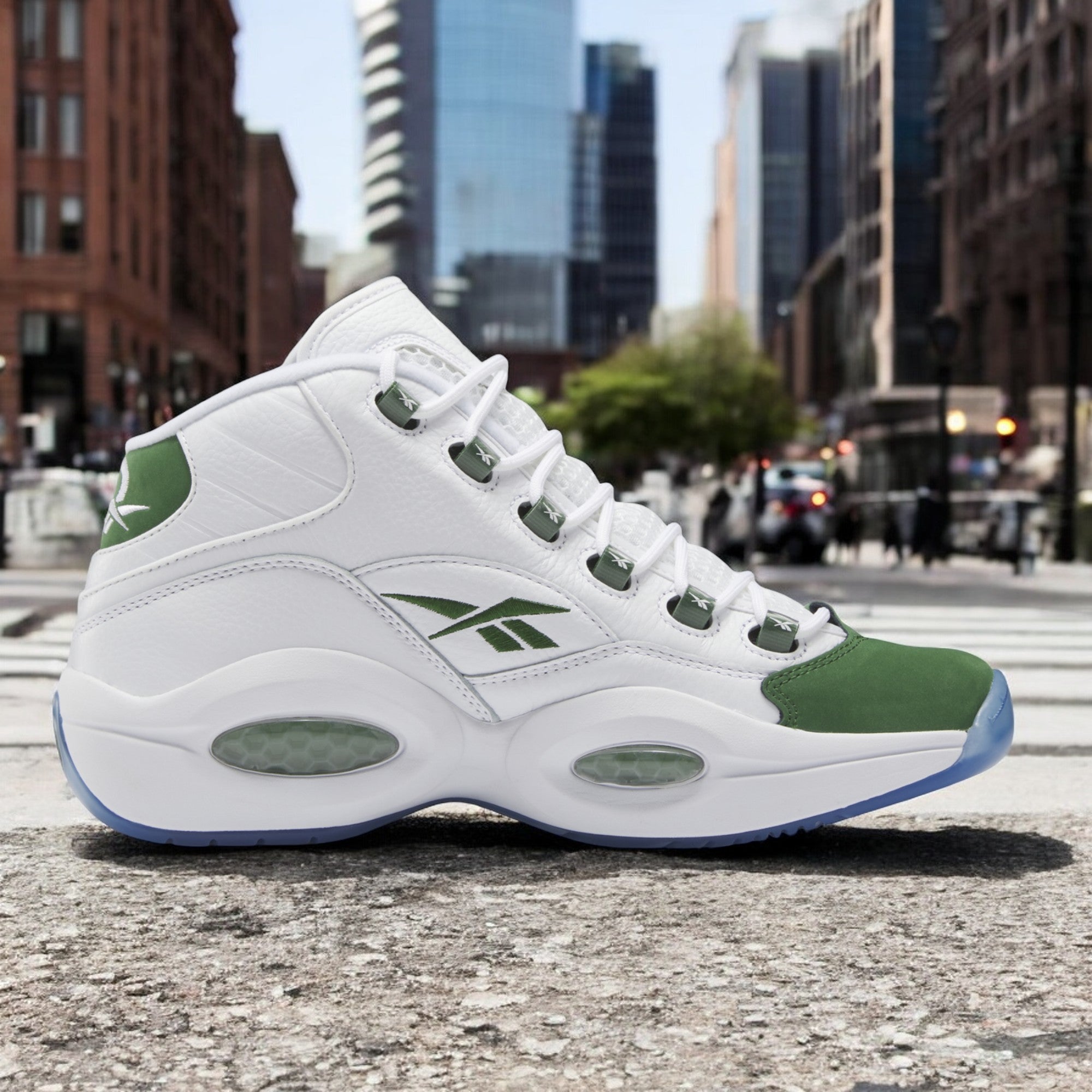 Reebok Men's Question Mid Shoes Ftwwht Pingrn Ftwwht Footwear - Tophatter Daily Deals