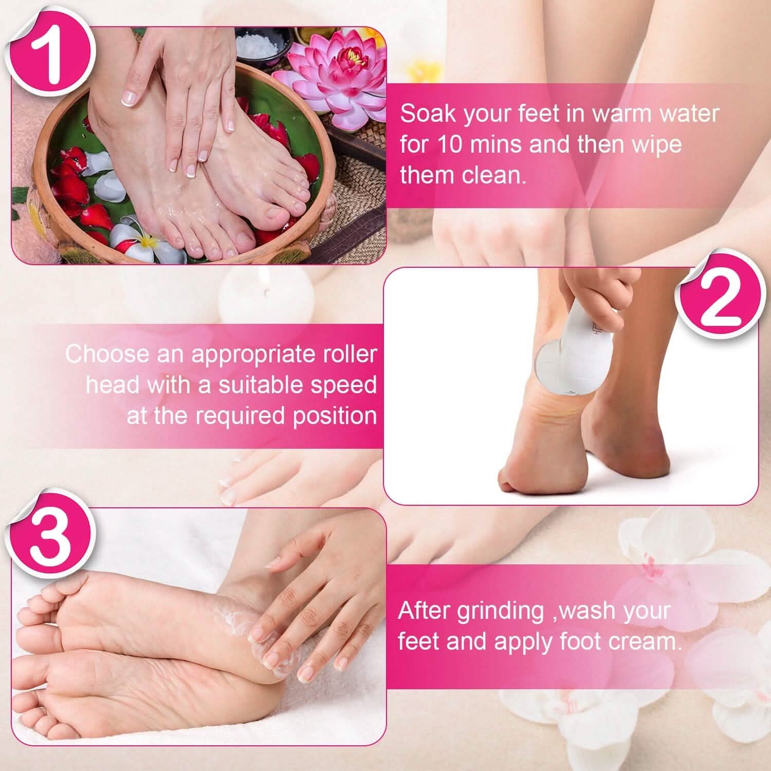 17-Pieces Set: Electric Foot Callus Remover with Vacuum Foot Grinder Rechargeable Beauty & Personal Care - Tophatter Daily Deals