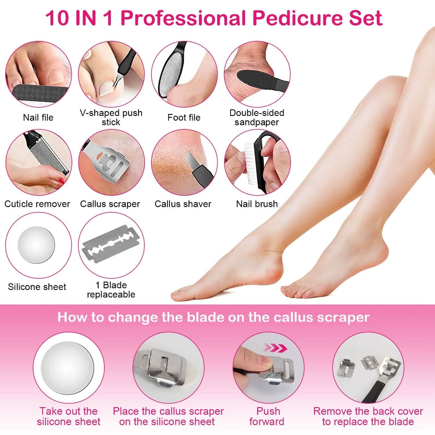 17-Pieces Set: Electric Foot Callus Remover with Vacuum Foot Grinder Rechargeable Beauty & Personal Care - Tophatter Daily Deals