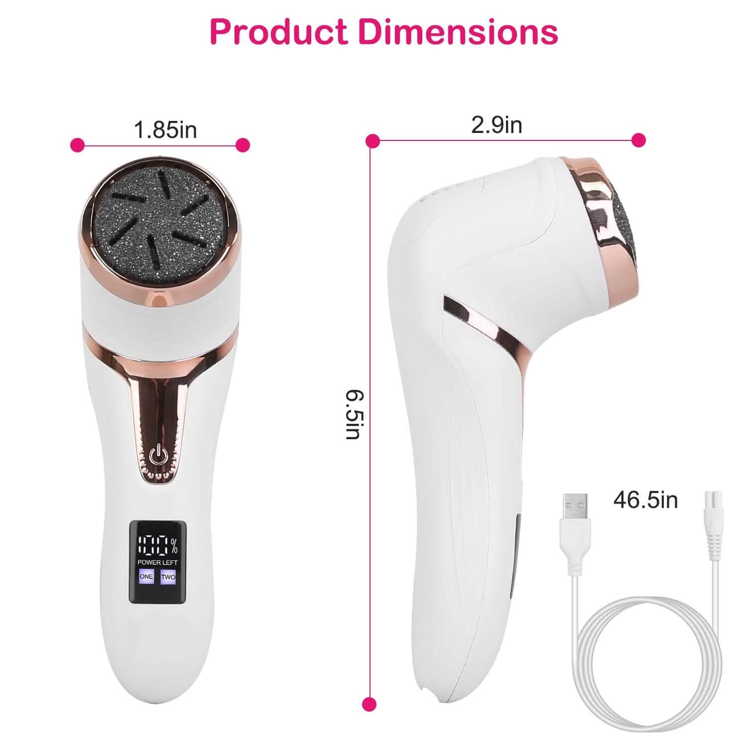 17-Pieces Set: Electric Foot Callus Remover with Vacuum Foot Grinder Rechargeable Beauty & Personal Care - Tophatter Daily Deals