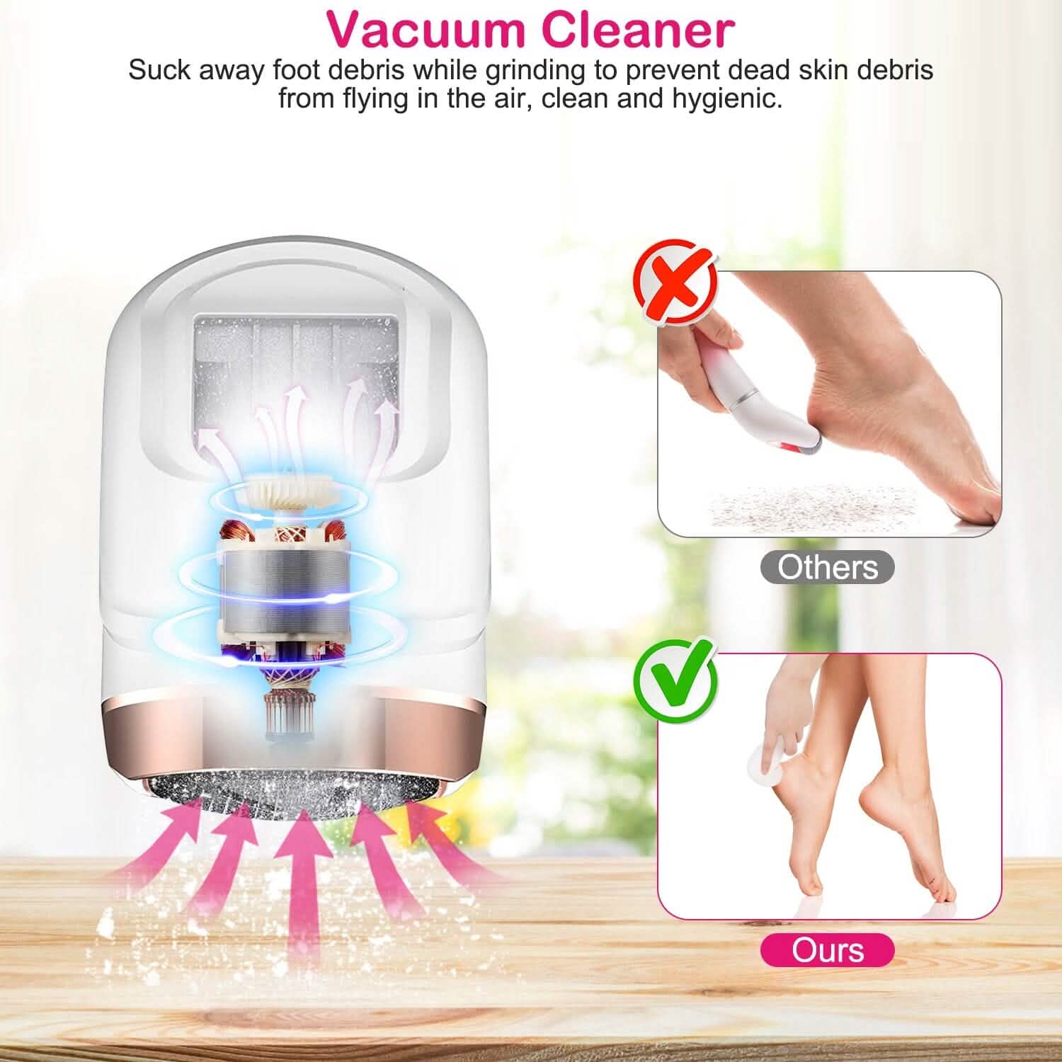 17-Pieces Set: Electric Foot Callus Remover with Vacuum Foot Grinder Rechargeable Beauty & Personal Care - Tophatter Daily Deals