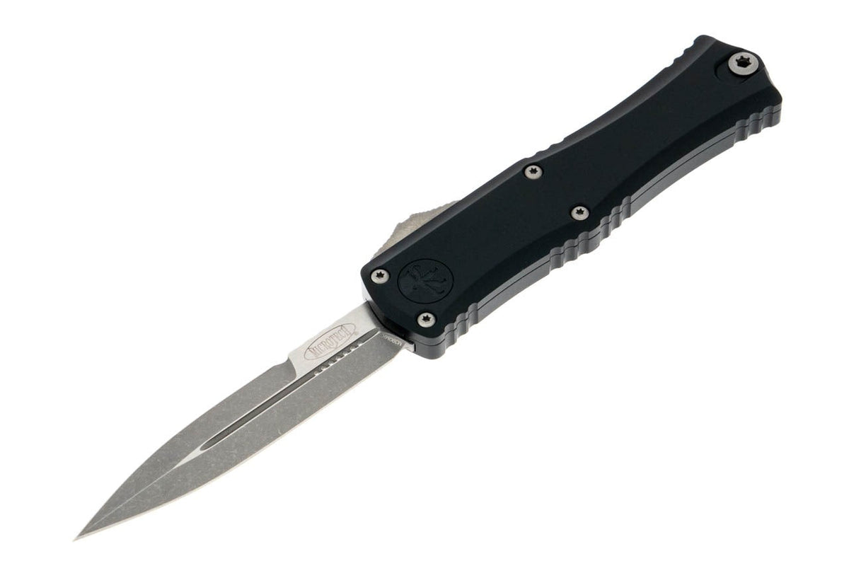 Microtech Mini Hera - Apocalyptic Double Edge Bayonet Blade - Black Chassis - 1701M-10AP Automatic Knives - Tophatter Daily Deals