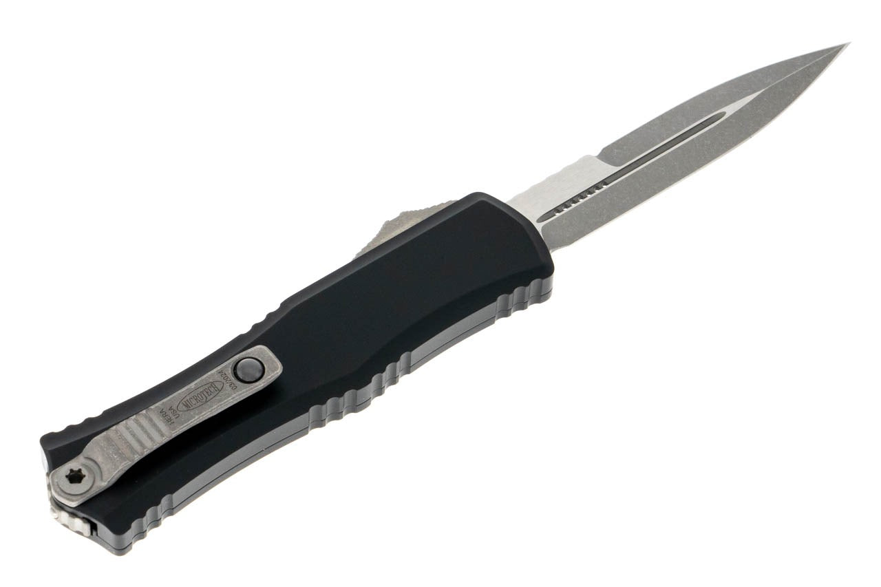 Microtech Mini Hera - Apocalyptic Double Edge Bayonet Blade - Black Chassis - 1701M-10AP Automatic Knives - Tophatter Daily Deals