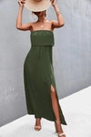 Strapless Split Maxi Dress Casual Dresses - Tophatter Daily Deals