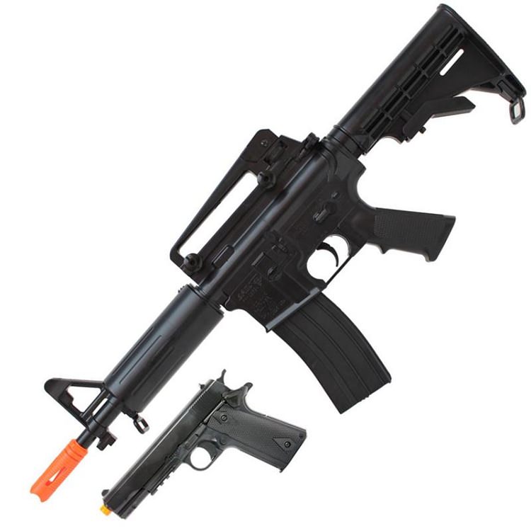 DPMS Full Auto M4 Electric AEG Rifle and Pistol Combo - TOPHATTER'S ARMORY DEALS Collectible Weapons - Tophatter Daily Deals