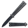 5" Closed Length Black Venom Balisong Butterfly Knife - TOPHATTER'S ARMORY DEALS Collectible Weapons - Tophatter Daily Deals