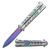 5" Closed Length Rainbow Venom Balisong Butterfly Knife - TOPHATTER'S ARMORY DEALS Collectible Weapons - Tophatter Daily Deals