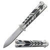 5" Closed Length Silver Venom Balisong Butterfly Knife - TOPHATTER'S ARMORY DEALS Collectible Weapons - Tophatter Daily Deals