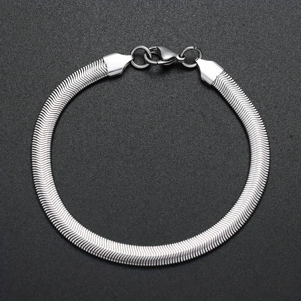6mm Stainless Steel Snake Chain Bracelet – Unisex Bracelets - Tophatter Daily Deals