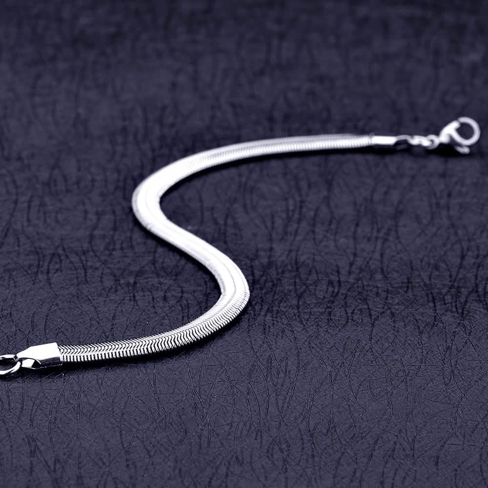 6mm Stainless Steel Snake Chain Bracelet – Unisex Bracelets - Tophatter Daily Deals