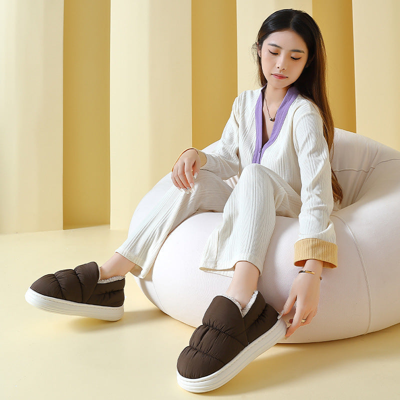 Ankle Wrap Cotton Slippers Women's Winter 0 - Tophatter Daily Deals