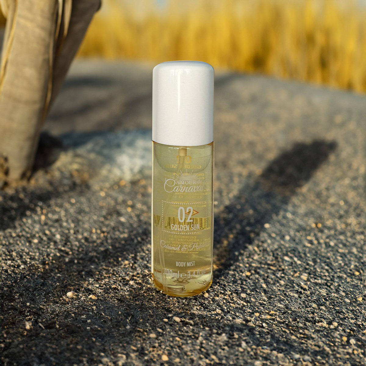 Amour De Carnaval 02 Golden Sun Caramel & Pistachio Body Mist 100ml Spray - Tophatter Daily Deals