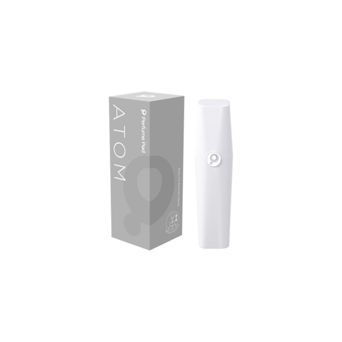Perfume Pod Atom White Rechargeable Perfume Bottle 5ml Spray Default Title - Tophatter Daily Deals