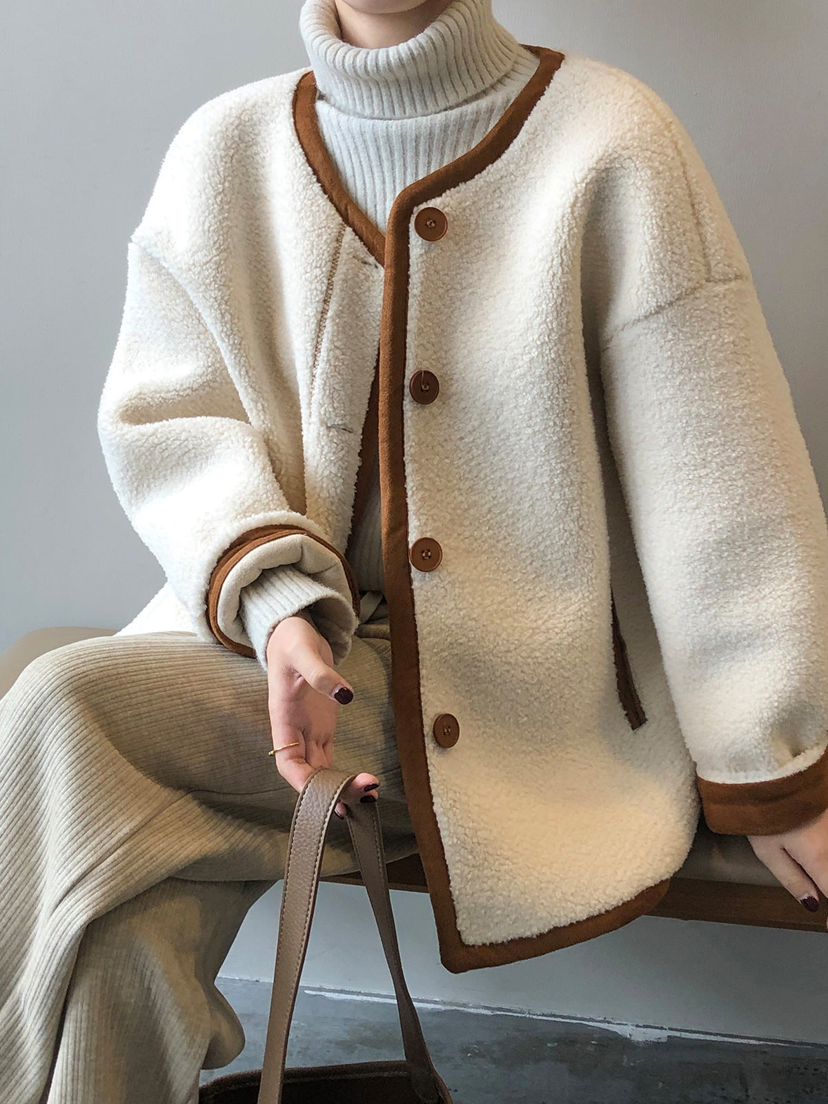 Warm Cozy Women's Fleece Coat - Boxy, Polyester, Winter 3D Changing Face Moving Picture Frame - Tophatter Daily Deals
