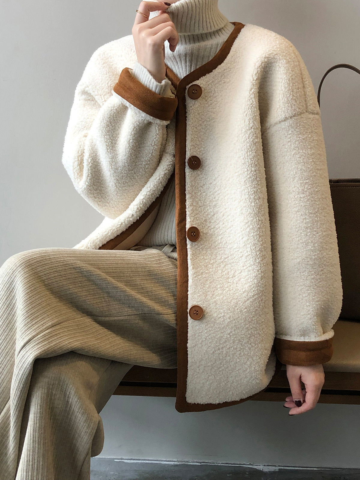 Warm Cozy Women's Fleece Coat - Boxy, Polyester, Winter 3D Changing Face Moving Picture Frame - Tophatter Daily Deals